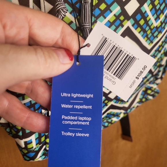 Vera Bradley Geometric Pattern Backpack with Laptop Compartment - Picture 6 of 16